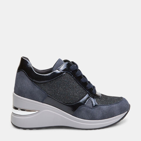 Sneakers de mujer con suela de plataforma, Azul Sneakers de mujer con suela de plataforma, Azul